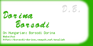 dorina borsodi business card